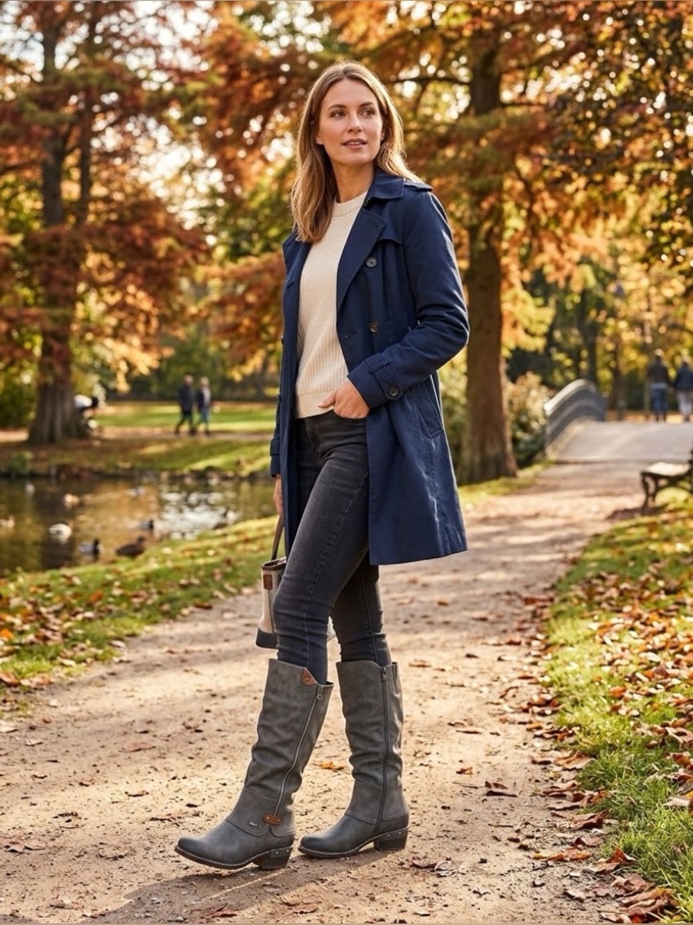 Rieker Mid-Calf Zip Heeled Boots